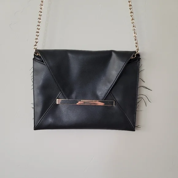 Frayed Black And Gold Cross Body Bag​ - Picture 3 of 10